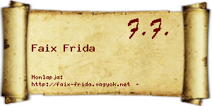 Faix Frida névjegykártya